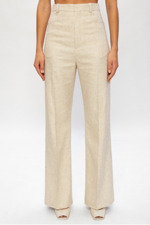 Flared linen sale trousers